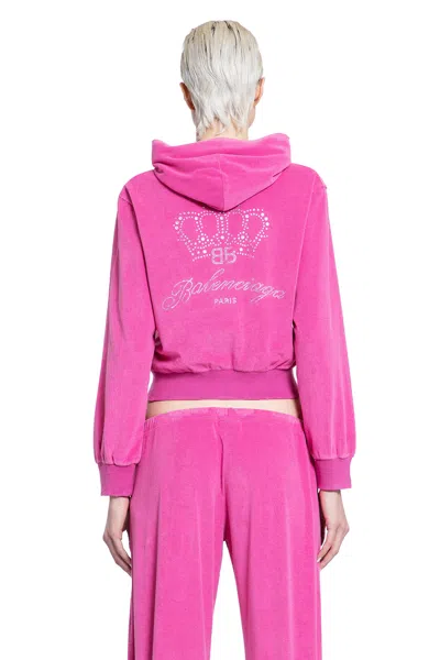 Balenciaga Fuchsia Chenille Sweatshirt In Pink