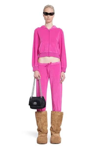 Balenciaga Fuchsia Chenille Sweatshirt In Pink