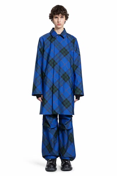 Shop Burberry Man Blue Coats