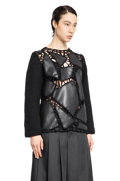 Shop Comme Des Garçons Woman Black Knitwear