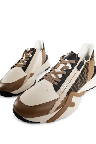 Shop Fendi Man Brown Sneakers