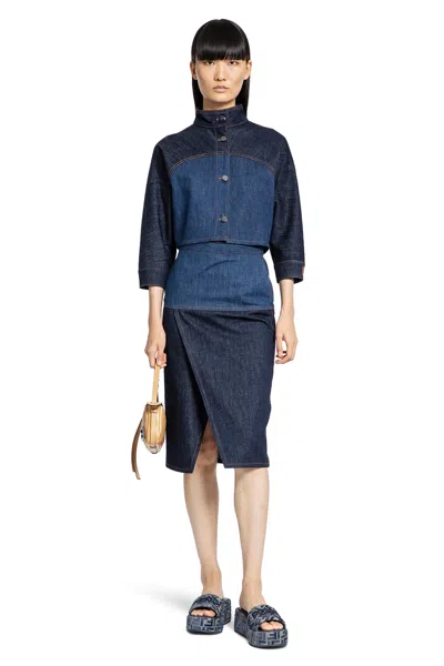 Shop Fendi Woman Blue Jackets