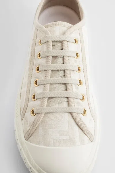 Fendi Domino Ff Jacquard Low-top Sneakers In Neutral