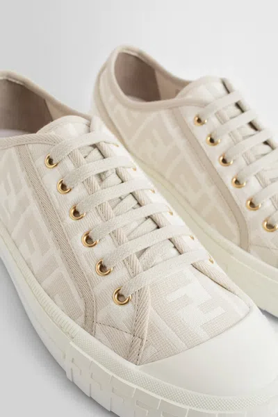 Shop Fendi Woman Off-white Sneakers