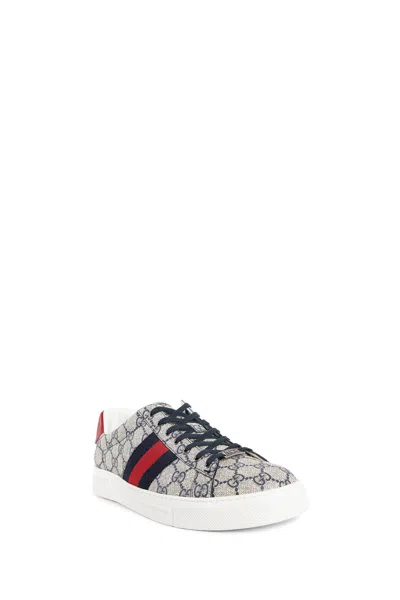 Gucci Ace Sneakers With Web In Beige