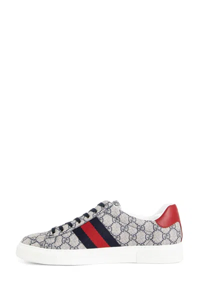 Gucci Ace Sneakers With Web In Beige