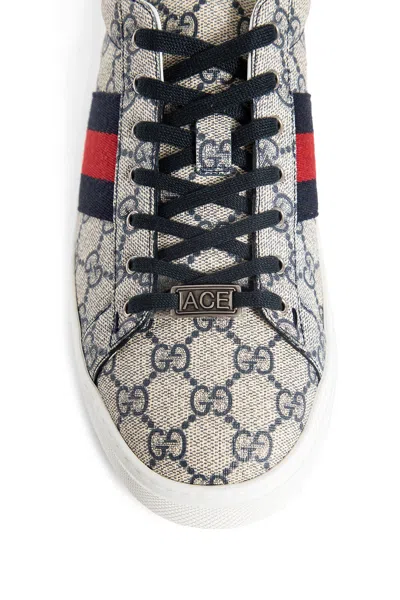 Gucci Ace Sneakers With Web In Beige
