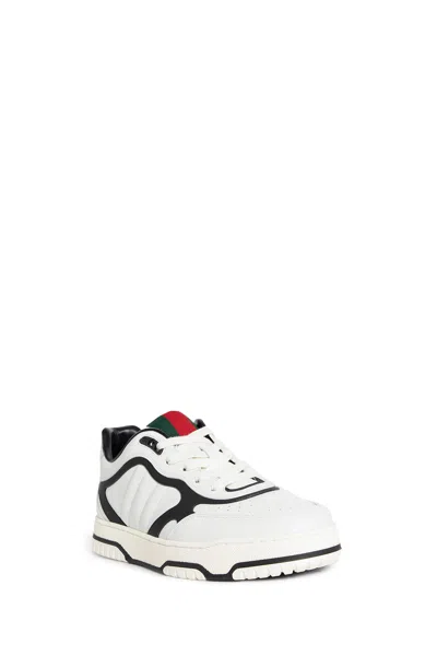 Gucci Men Re-web Leather Sneakers In White