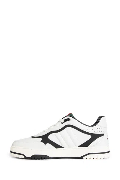 Gucci Men Re-web Leather Sneakers In White