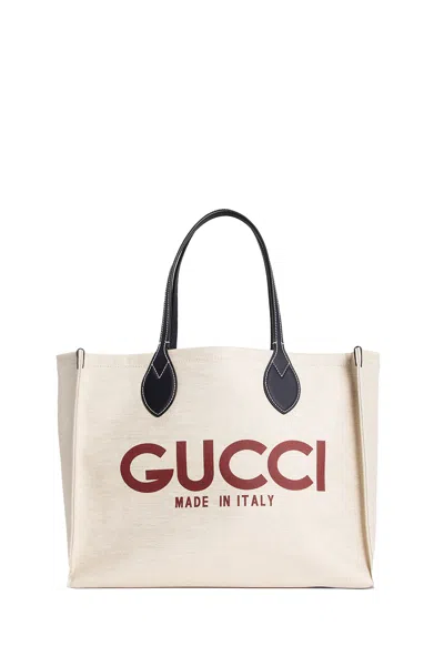 Shop Gucci Woman Beige Tote Bags