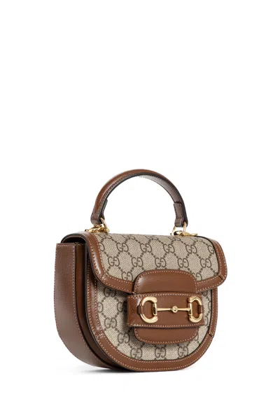 Shop Gucci Woman Beige Top Handle Bags