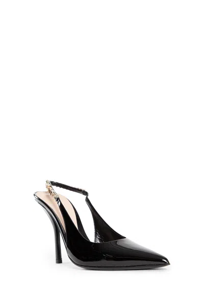 Gucci Signoria Embellished Patent-leather Slingback Pumps In Black