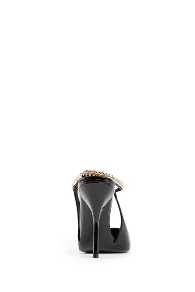 Gucci Signoria Embellished Patent-leather Slingback Pumps In Black