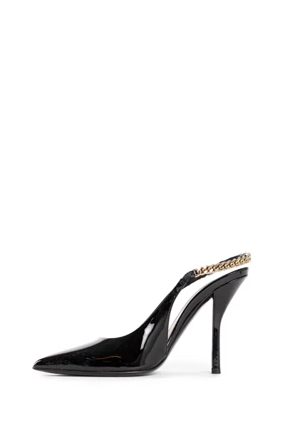 Gucci Signoria Embellished Patent-leather Slingback Pumps In Black