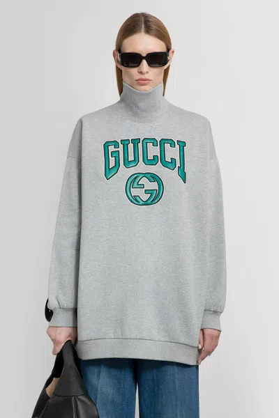 Shop Gucci Woman Grey Sweatshirts