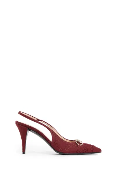 Gucci Horse Title Button High-heeled Sandals In Red