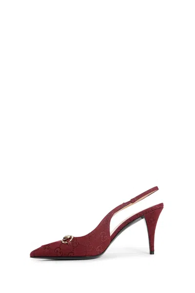 Gucci Horse Title Button High-heeled Sandals In Red