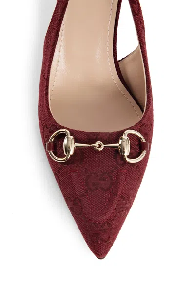 Gucci Horse Title Button High-heeled Sandals In Red