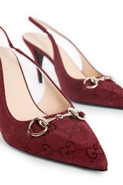 Gucci Horse Title Button High-heeled Sandals In Red