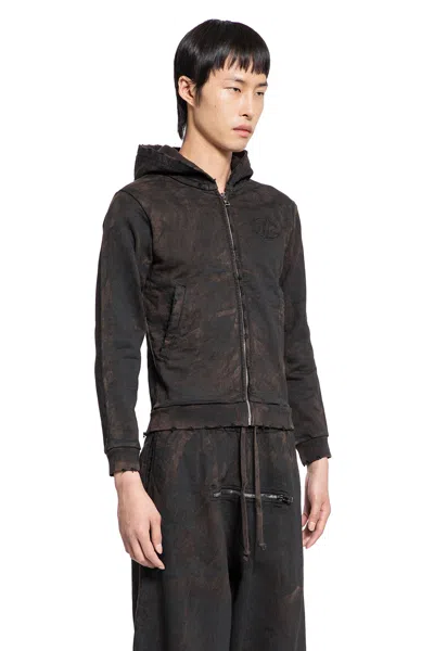 Jordanluca Man Black Sweatshirts In Black