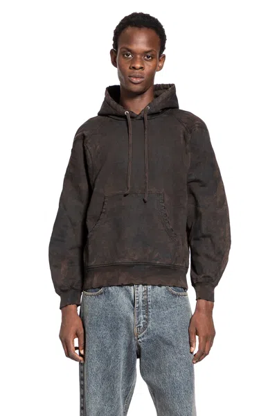 Jordanluca Man Black Sweatshirts In Black