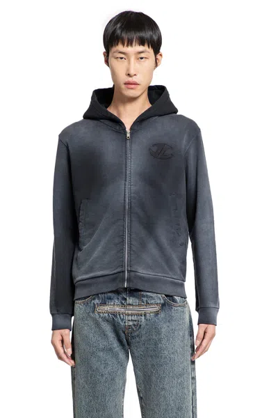 Jordanluca Man Black Sweatshirts In Black