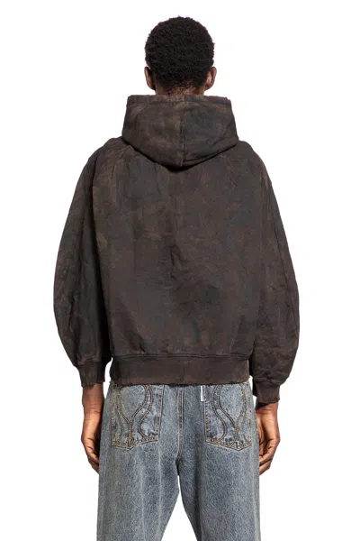 Jordanluca Man Black Sweatshirts In Black