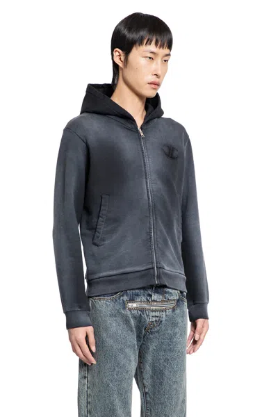 Jordanluca Man Black Sweatshirts In Black