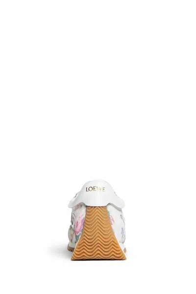 Loewe Flow Runner Floral Brushed Suede Sneakers In Multicolor