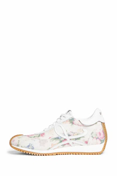 Loewe Flow Runner Floral Brushed Suede Sneakers In Multicolor