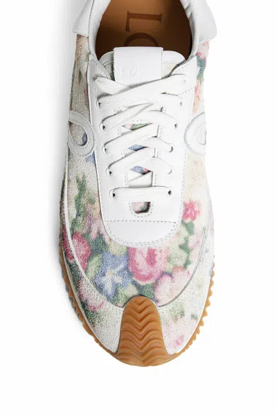 Loewe Flow Runner Floral Brushed Suede Sneakers In Multicolor