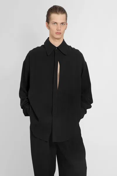 Shop Louis Gabriel Nouchi Man Black Shirts