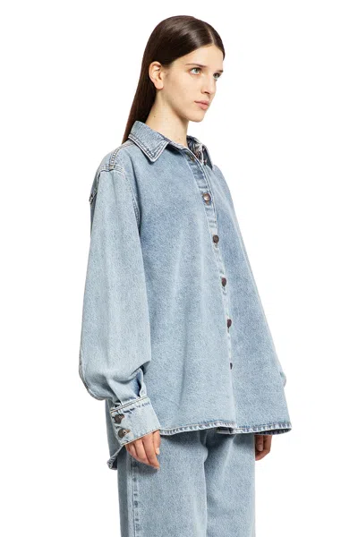 Shop Magda Butrym Woman Blue Shirts