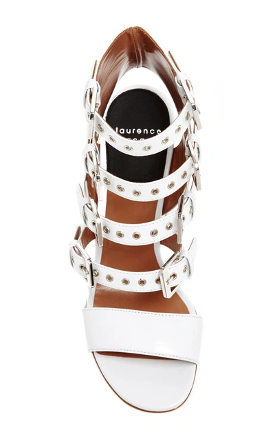 Shop Laurence Dacade Kloe White Calf Leather Buckle Strap Sandals