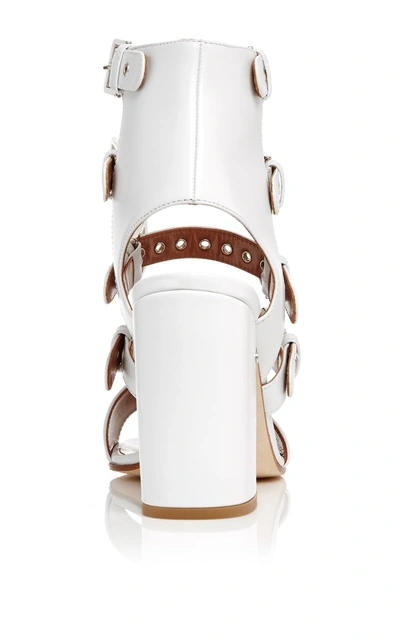 Shop Laurence Dacade Kloe White Calf Leather Buckle Strap Sandals