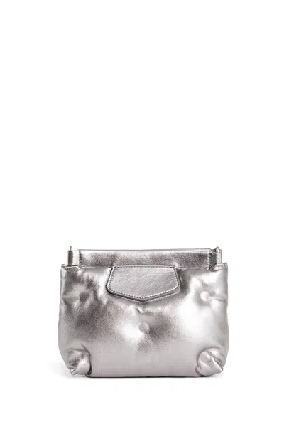 Shop Maison Margiela Man Silver Clutches & Pouches