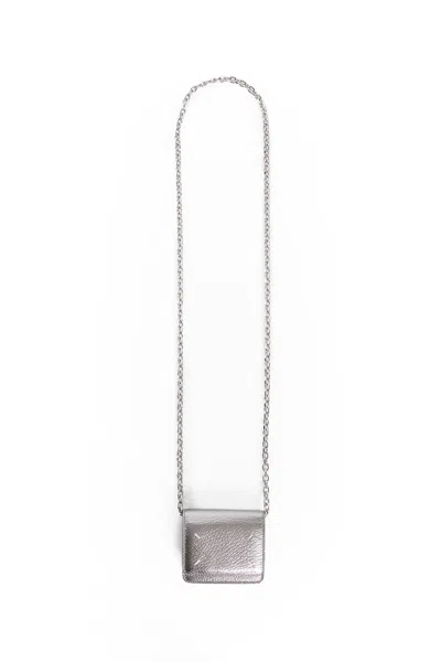 Maison Margiela Small Wallet On Chain In Silver