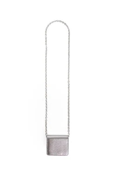 Maison Margiela Small Wallet On Chain In Silver