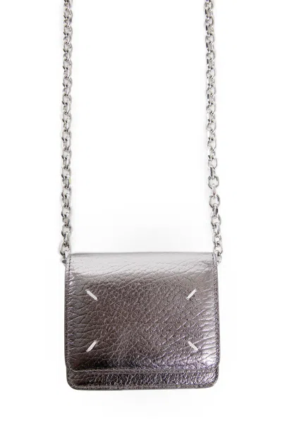 Maison Margiela Small Wallet On Chain In Silver