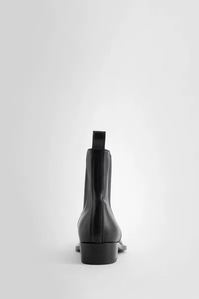Mattia Capezzani Gaucho Leather Texan Boots In Black