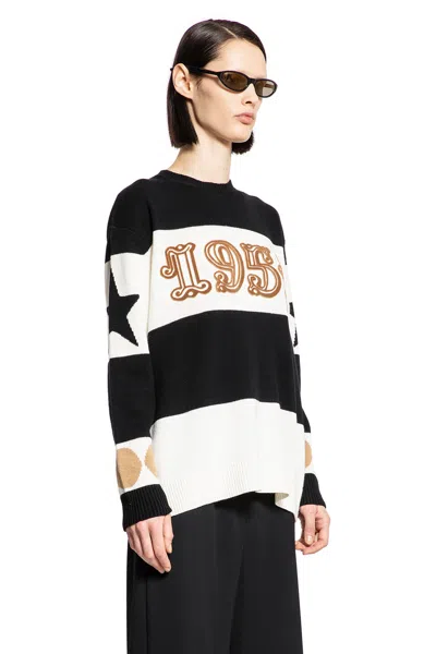 Shop Max Mara Woman Black&white Knitwear