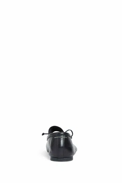 Mm6 Maison Margiela Smooth Leather Anatomical Ballerina In Black