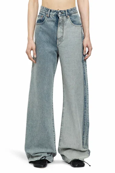 Shop Mm6 Maison Margiela Woman Blue Jeans