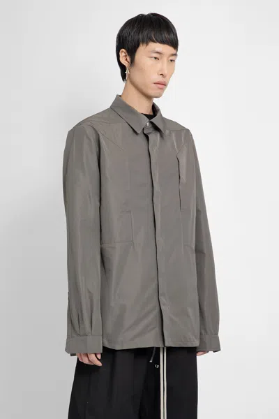 Shop Rick Owens Man Grey Shirts