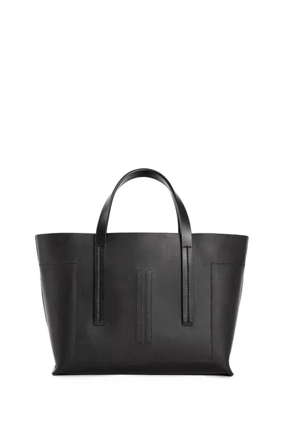 Rick Owens Black Mini Shopper Tote In Black