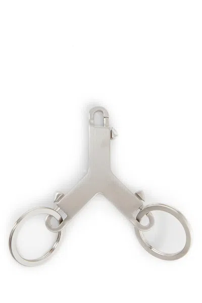 Rick Owens Silver Cerberus Keychain In Silver