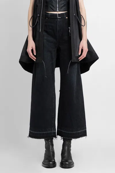 Shop Sacai Woman Black Jeans