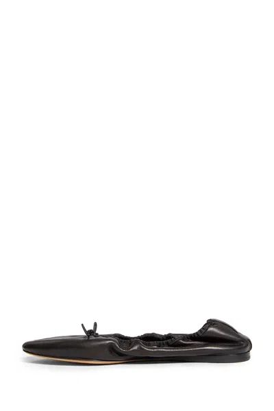 The Row Awar Leather Ballet Flats In Black