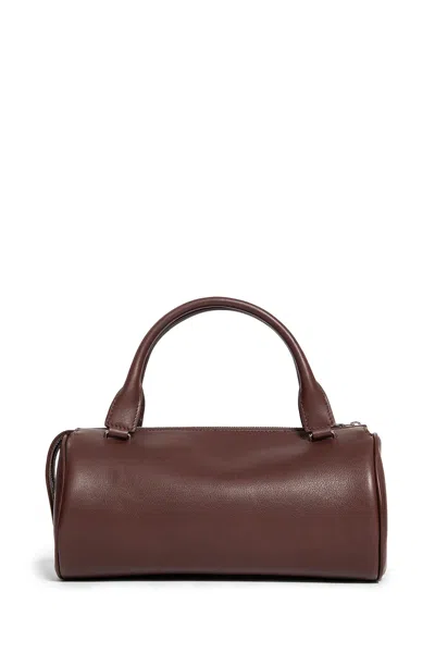 The Row Edith Cylindrical Leather Tote Bag In Brown