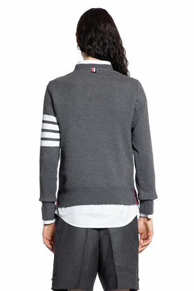 Thom Browne Classic Sweatshirt In Classic Loopback With Engineered 4 Bar Clothing In Grey